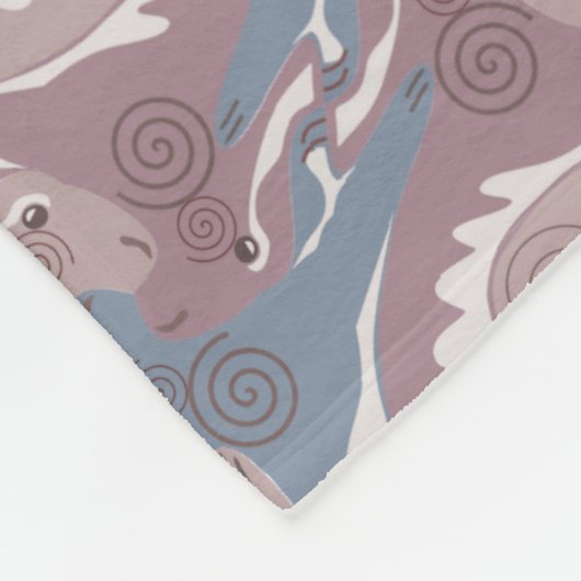 Swirling Hares Tesselation Blue Gray Blanket 1 Fleecedecke (Ecke)