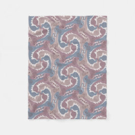 Swirling Hares Tesselation Blue Gray Blanket 1 Fleecedecke