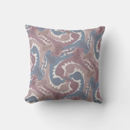 Swirling Hares Tesselation Blue Gray Pillow 1 Kissen