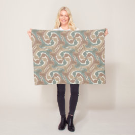 Swirling Hares Tesselation Brown Blanket 6 Fleecedecke