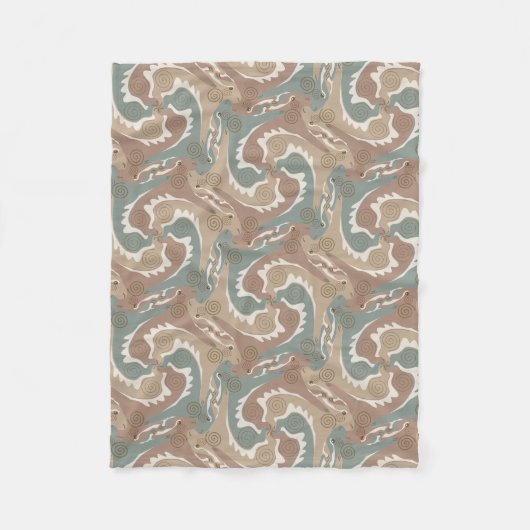 Swirling Hares Tesselation Brown Blanket 6 Fleecedecke (Vorderseite)