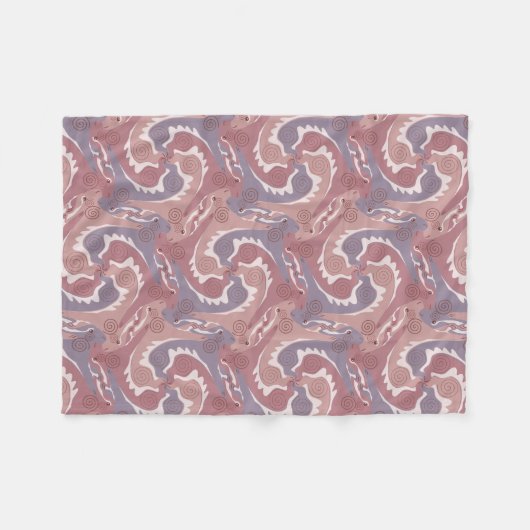 Swirling Hares Tesselung Weiches Lila Blanket 2 Fleecedecke (Vorderseite (Horizontal))