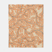 Swirling Orange Leaves on Beige Background Fleecedecke (Vorderseite)
