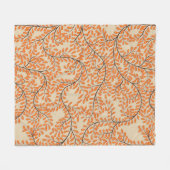 Swirling Orange Leaves on Beige Background Fleecedecke (Vorderseite (Horizontal))