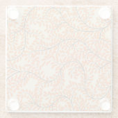 Swirling Orange Leaves on Beige Background Glasuntersetzer (Rückseite)