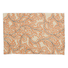 Swirling Orange Leaves on Beige Background Kissenbezug