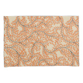 Swirling Orange Leaves on Beige Background Kissenbezug (Vorderseite-Rechts)