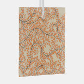 Swirling Orange Leaves on Beige Background Ornament Aus Glas (Vorderseite Rechts)