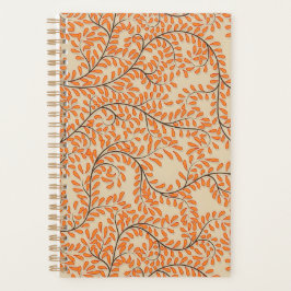 Swirling Orange Leaves on Beige Background Planer
