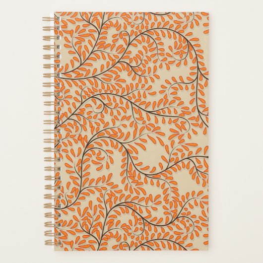 Swirling Orange Leaves on Beige Background Planer (Vorderseite)