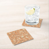 Swirling Orange Leaves on Beige Background Rechteckiger Pappuntersetzer (Vor Ort)