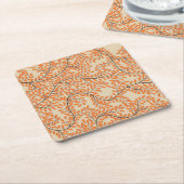 Swirling Orange Leaves on Beige Background Rechteckiger Pappuntersetzer (angewinkelt)