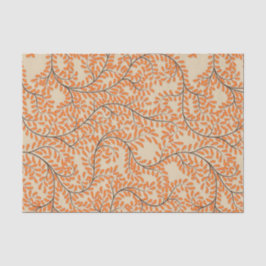 Swirling Orange Leaves on Beige Background Seidenpapier
