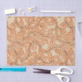 Swirling Orange Leaves on Beige Background Seidenpapier (Handwerk)