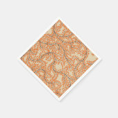 Swirling Orange Leaves on Beige Background Serviette (Ecke)