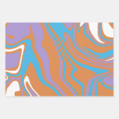 Swirling Orange, Purple, Blue, & white Fluid Art Geschenkpapier Set (Vorderseite 2)