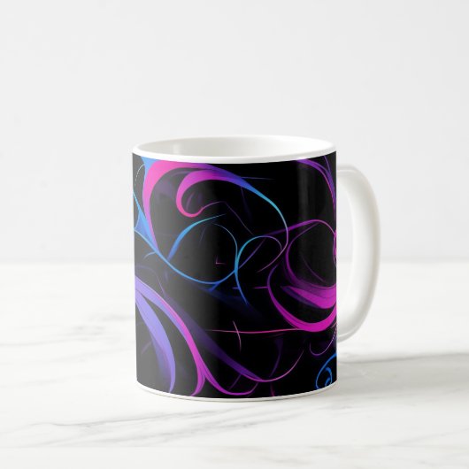 💫 Swirling Pink & Violet Pattern - Elegant & Myst Kaffeetasse (VorderseiteRechts)