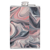 Swirling Shades of Pink, Grey, and White Flachmann (Rückseite)