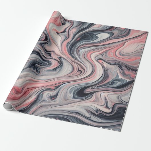 Swirling Shades of Pink, Grey, and White Geschenkpapier (Ungerollt)
