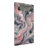 Swirling Shades of Pink, Grey, and White Mini Klemmbrett (Schrägansicht)