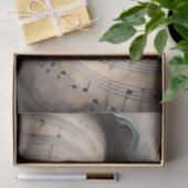 Swirling Sheet Music in Soft Teal Decoupage Seidenpapier (Geschenk)