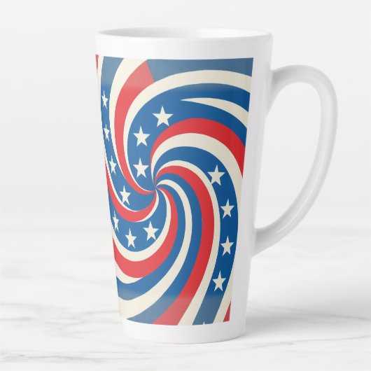 Swirling Stars and Stripes Patriotic Milchtasse (Rechts)