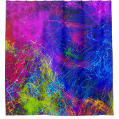 Swirling String Painting Multi Color Design Duschvorhang (Vorderseite)