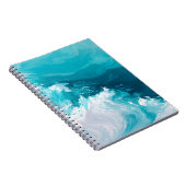 Swirling Turquoise Waves Abstract Ocean Wave Art Notizblock (Rechte Seite)