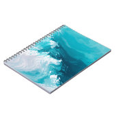 Swirling Turquoise Waves Abstract Ocean Wave Art Notizblock (Linke Seite)