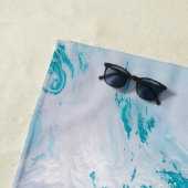 Swirling Turquoise Waves Abstract Ocean Wave Art Strandtuch (Beispiel)
