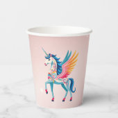 Swirling Unicorn Geburtstag Pappbecher (Rückseite)