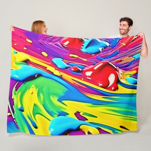 Swirling Vibrant Paint Art Fleecedecke (Beispiel)