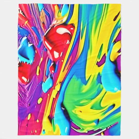 Swirling Vibrant Paint Art Fleecedecke (Vorderseite)