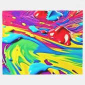 Swirling Vibrant Paint Art Fleecedecke (Vorderseite (Horizontal))