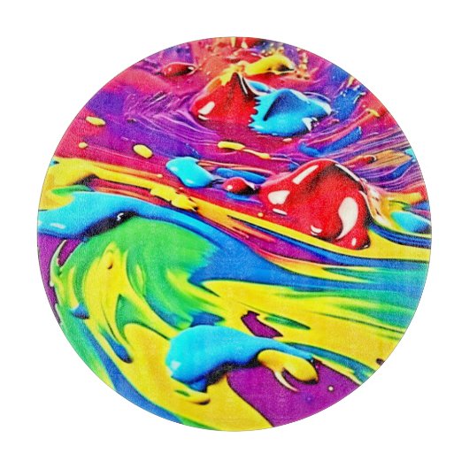 Swirling Vibrant Paint Art Schneidebrett (Vorderseite)
