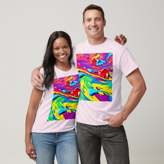 Swirling Vibrant Paint Art T-Shirt (Unisex)