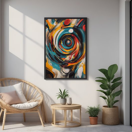 Swirling Vortex Abstrakt Expressionismus Moderne K Poster