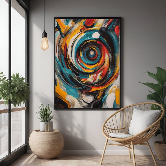 Swirling Vortex Abstrakt Expressionismus Moderne K Poster