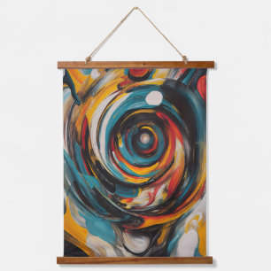 Swirling Vortex Abstrakt Expressionismus Moderne K Wandteppich Mit Holzrahmen