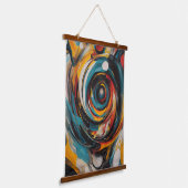 Swirling Vortex Abstrakt Expressionismus Moderne K Wandteppich Mit Holzrahmen (Gewinkelt)