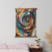 Swirling Vortex Abstrakt Expressionismus Moderne K Wandteppich Mit Holzrahmen (Schlafzimmer)