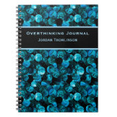 Swirls in Light Blue Aqua Teal and Black Stunning Notizblock (Vorderseite)