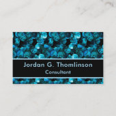 Swirls in Light Blue Aqua Teal and Black Stunning Visitenkarte (Vorderseite)
