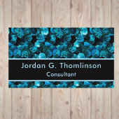 Swirls in Light Blue Aqua Teal and Black Stunning Visitenkarte