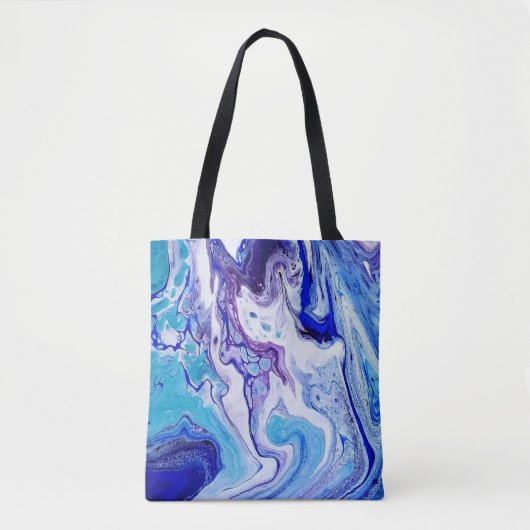 Swirls of Dynamic Blues on Tote Tasche (Vorderseite)