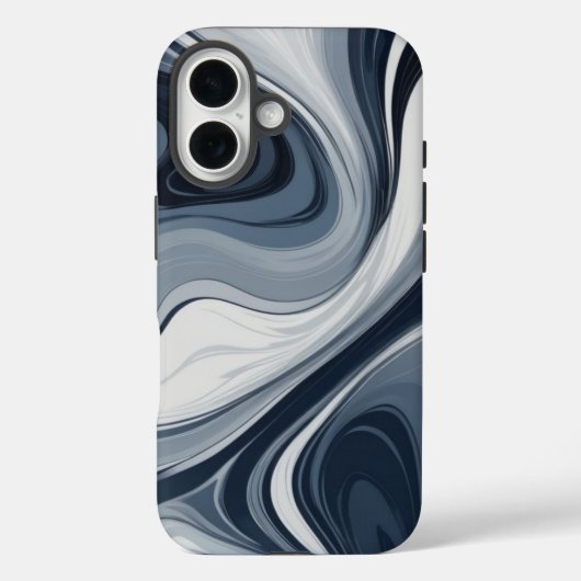 Swirls of white milk in dark blue Case-Mate iPhone hülle (Rückseite)