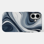 Swirls of white milk in dark blue Case-Mate iPhone hülle (Rückseite (Horizontal))