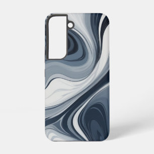 Swirls of white milk in dark blue samsung galaxy hülle