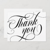 Swirly Elegant Black Script Thank You Postkarte (Vorne/Hinten)