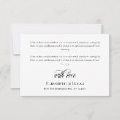 Swirly Elegant Black Script Thank You With Love Dankeskarte (Rückseite)